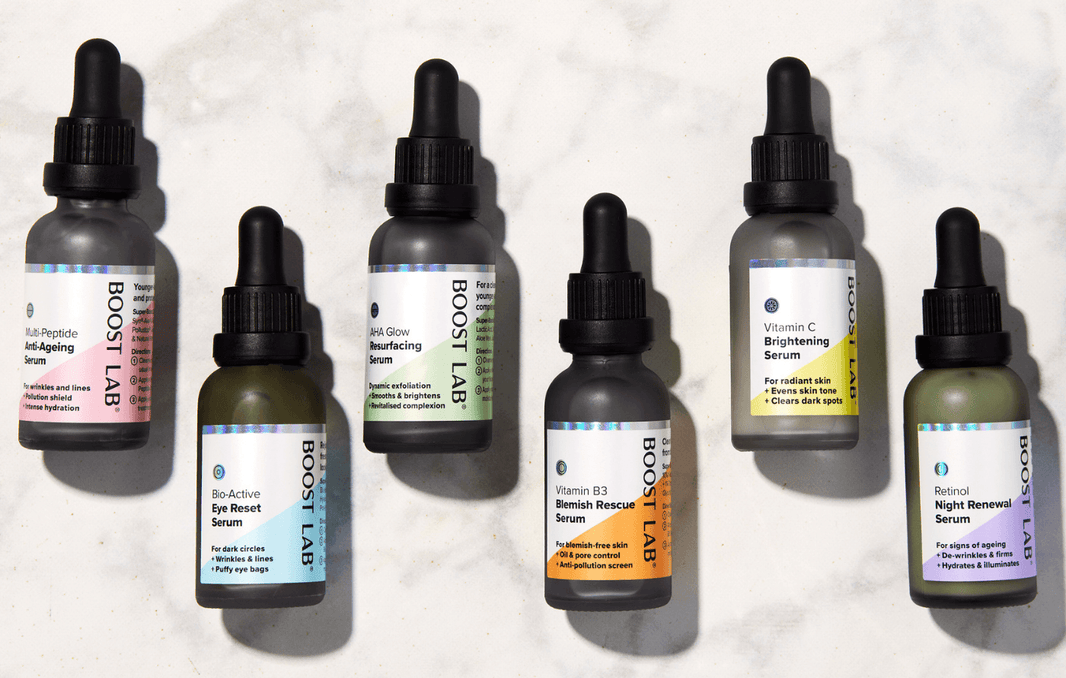 Boost Lab Face Serums support anti-aging, skin brightening, blemishes, hydration and should be a part of your regular skincare routine.
